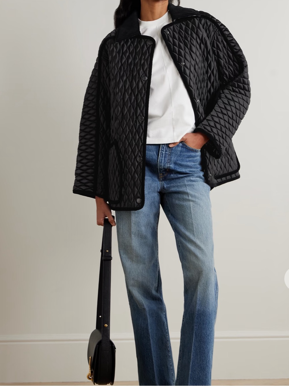 Burberry Black Quilted Flare Jacket